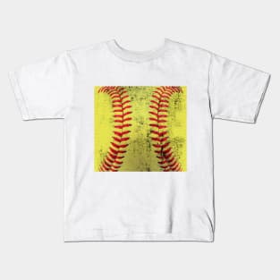 Dirty softball texture sport Kids T-Shirt